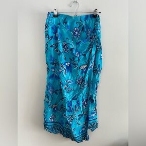 St Michael women’s 14/16 Blue Floral midi Wrap skirt